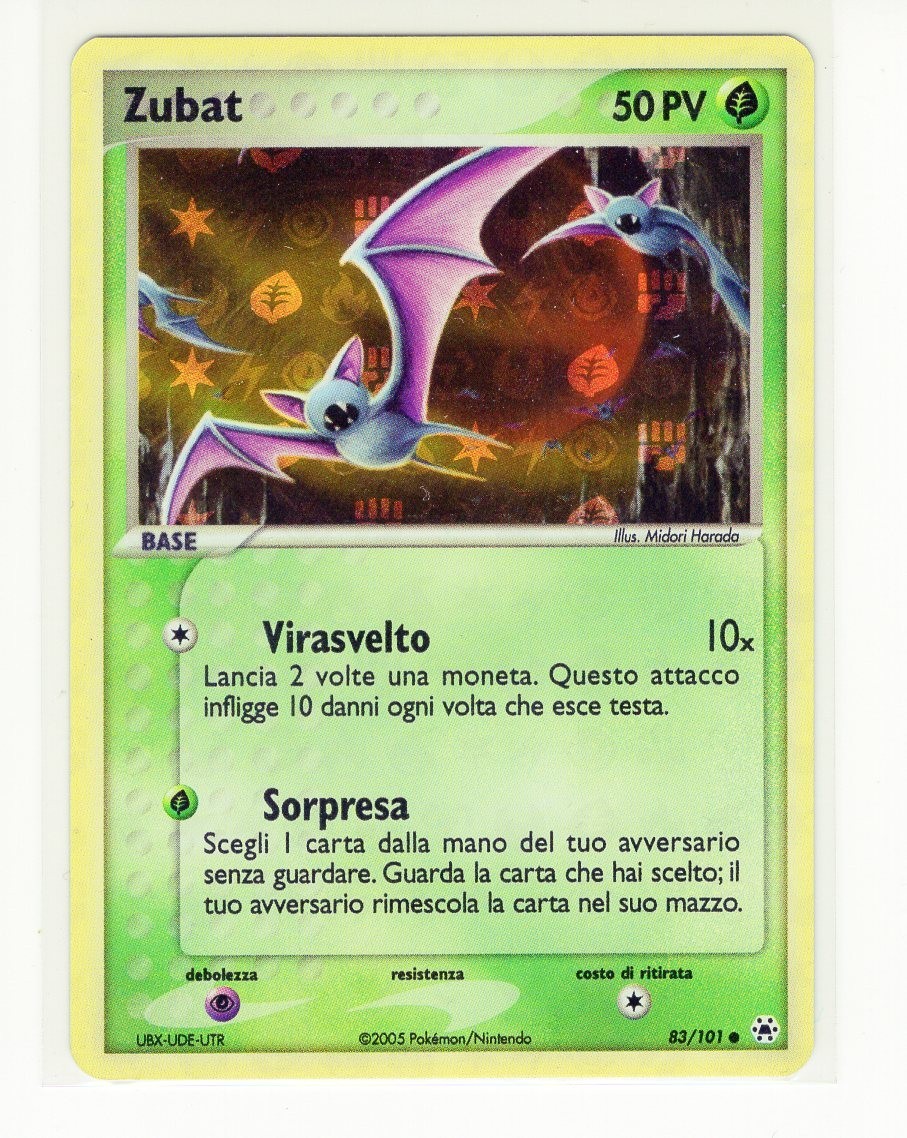 ~ITA~ ITALIAN Zubat Hidden Legends MINT 83/101 Reverse Holo Pokemon Card (Z1
