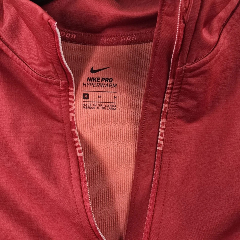 Pullover Nike Pro Hyperwarm para mujer rojo manga larga media cremallera M mezcla de poliéster Foto 3 de 4