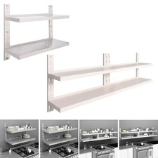 1/2x Schweberegale mit 2 Böden Edelstahl Gewürzregal Wandboard Wandregal Küche