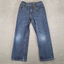 Levi's 505 Regular Fit Boys Jeans Size 6 Dark Wash Denim Straight Leg