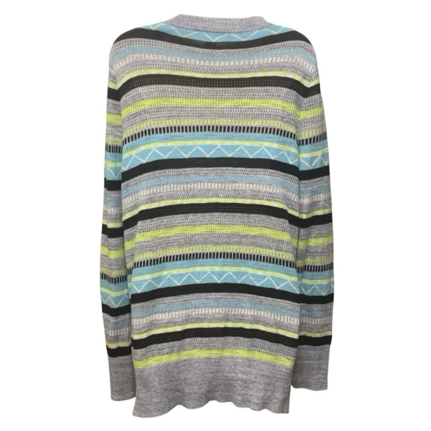 Cárdigan a rayas acanalado multicolor con botones Mossimo Supply Co. para mujer talla XXL Foto 2 de 4