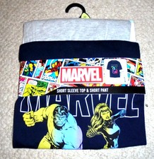 Marvel Comics Superheroes Action T-Shirt and short set Size 10-12 years navy