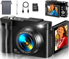4K Digital Camera for Photography- 50MP Autofocus Vlogging Camera with 2.8" 180 