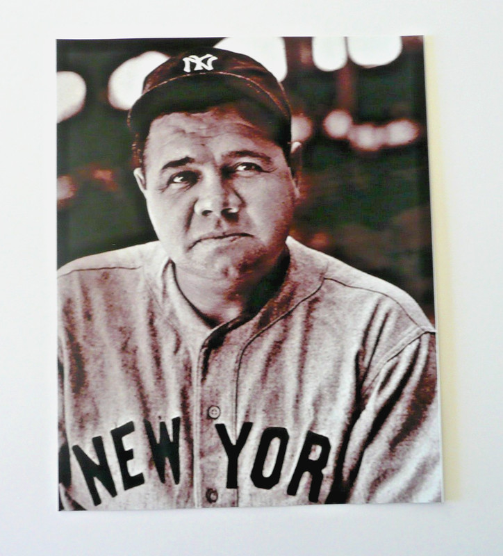 VINTAGE BABE RUTH CLOSEUP PHOTO – YANKEES ROAD GREY UNIFORM – ‘30s - EXCELLENT!
