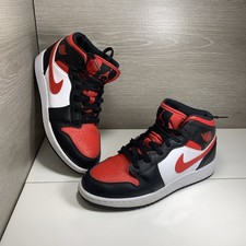 Size 6Y - Nike Air Jordan 1 Mid Bred Toe Fire Red GS 554725-079
