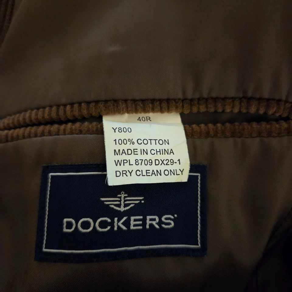 Blazer Abrigo Deportivo Dockers Pana Para Hombre 40R 100% Algodón Caramelo Marrón Preppy Foto 3 de 4