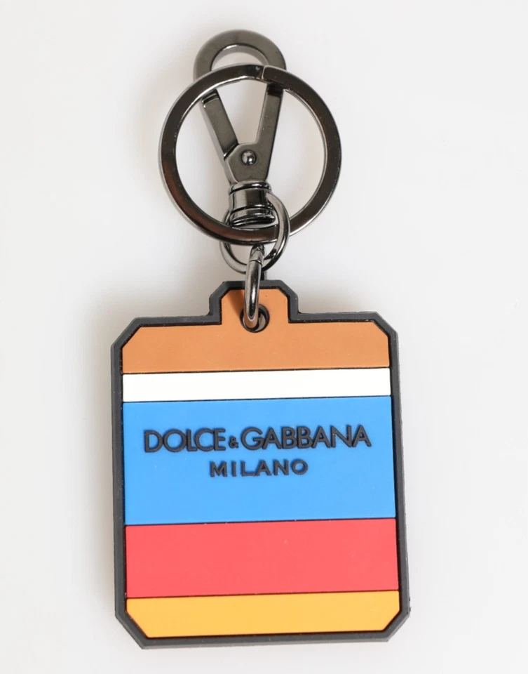 Dolce & Gabbana Multicolor DG Rubber Logo Silver Men's Keychain Men's Keyring - Image 4 of 4