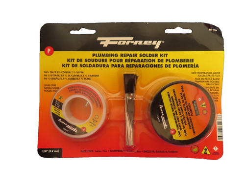Forney Plumbing Repair Solder Kit 1/8". Flux, Solder, and brush # 61437 NEW