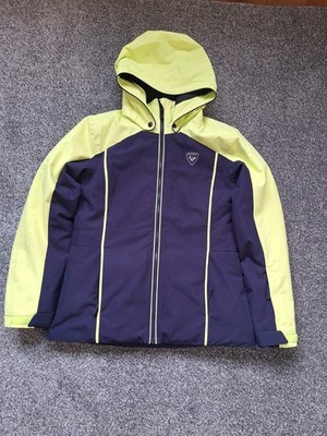 Rossignol Damen/Damen Ski Mantel Hoodie Jacke blau & limette Größe 14
