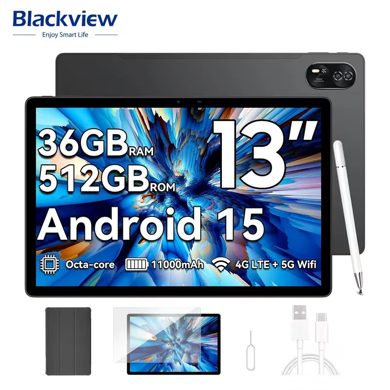 Blackview MEGA 8 Tablet, 13 Zoll Gigant mit 36 GB RAM, 512 GB ROM, 11000mAh