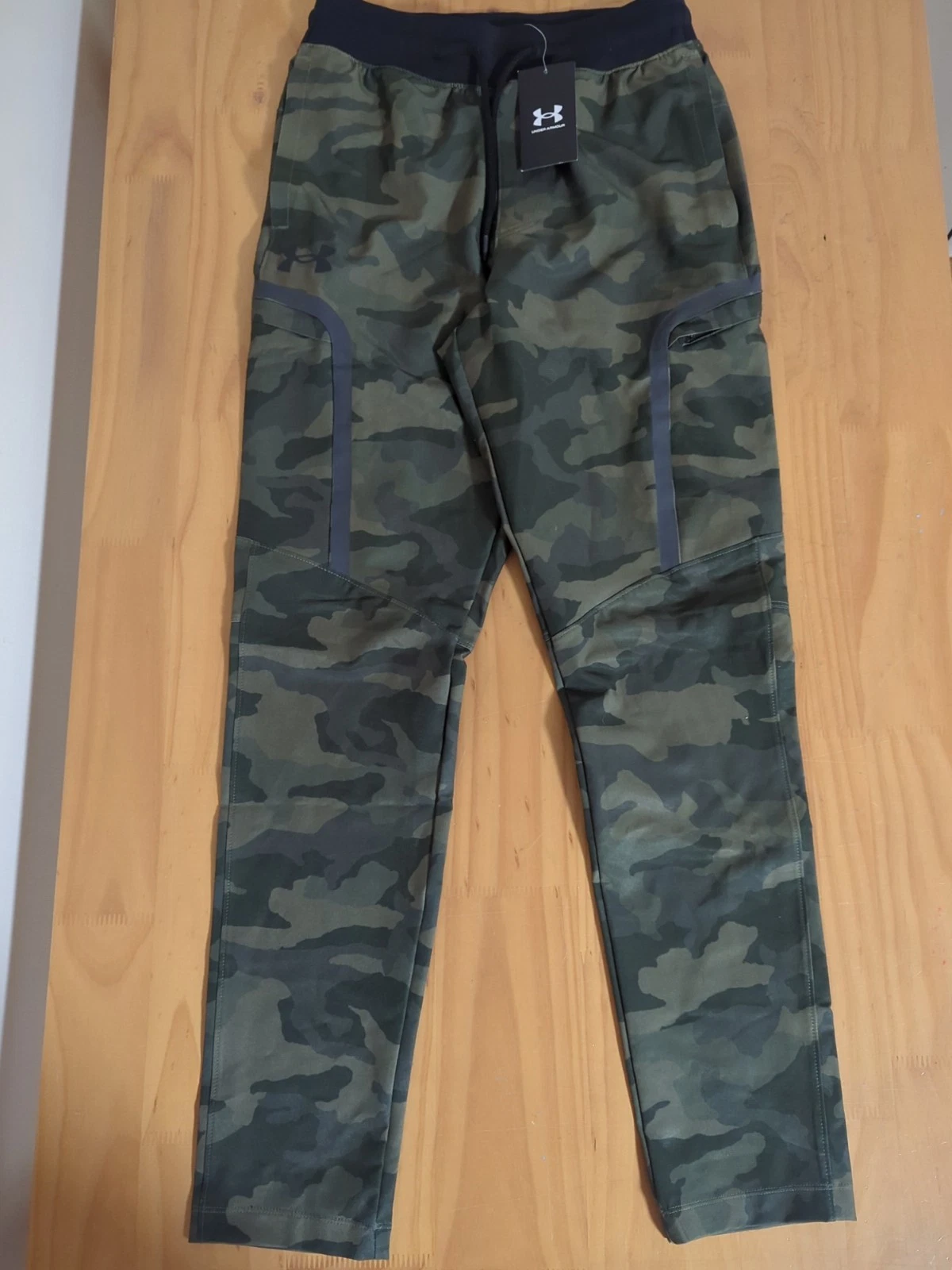 Under Armour Men's UA Elite Cargo Camo Printed Pants Small S Green/Black NWT