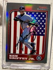 1997 Bowman Chrome Ken Griffey Jr #12 International Refractor Signed Cert. Auto