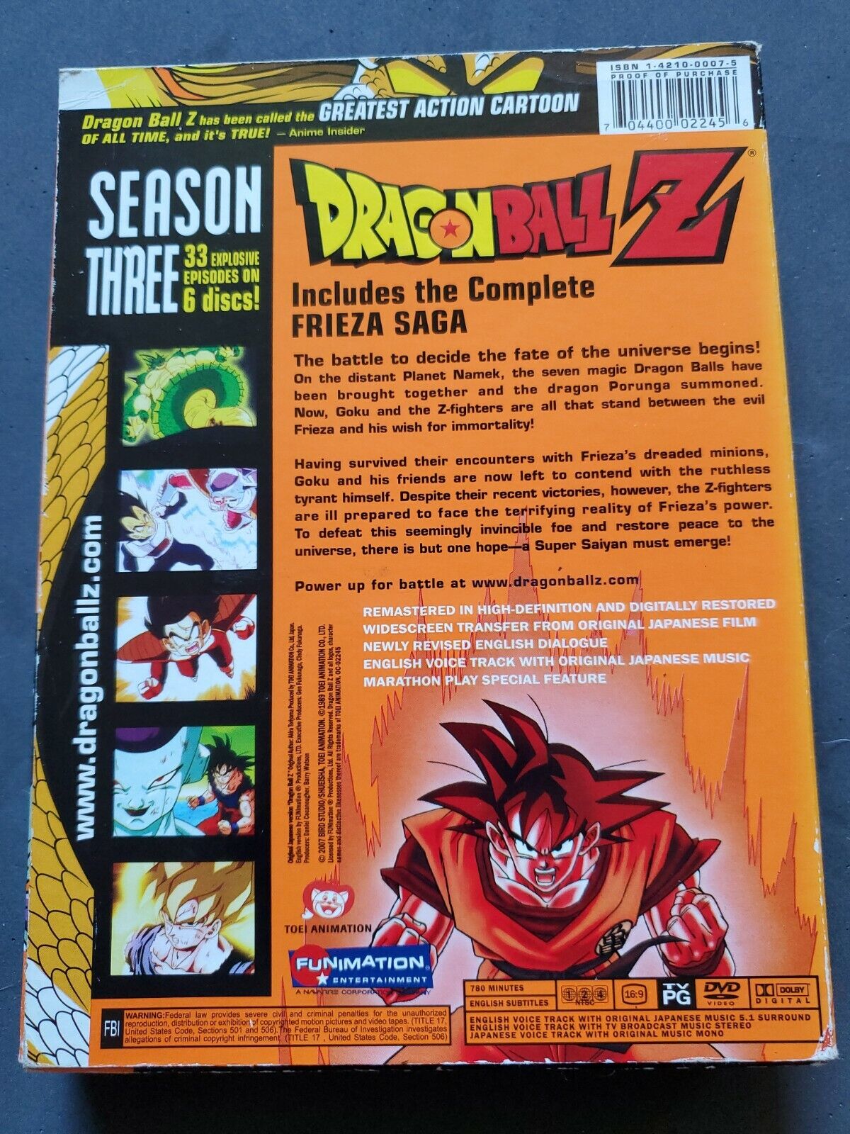 Dragon Ball Z DVD 15 the Saga Of Freezer - Episodes 57 To 60 Spanish Catalan