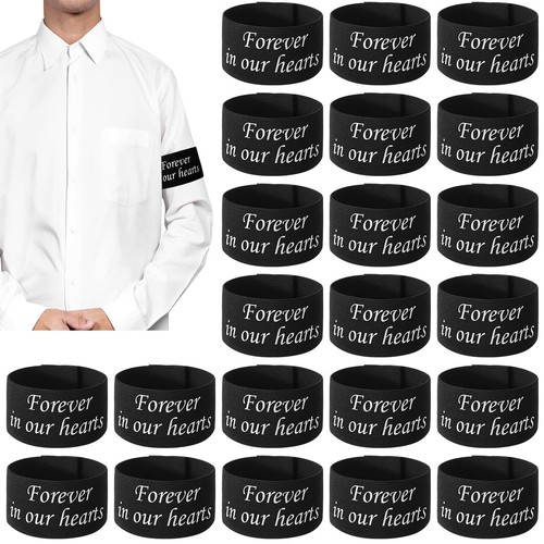 25 Pcs Funeral Mourning Arm Band Black Elastic Adjustable Armband for Mournin... - 第 1/7 張圖片