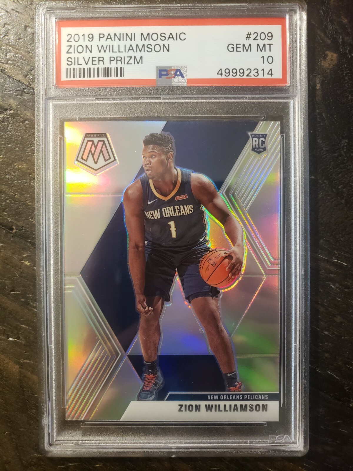 Zion Williamson 2019-20 Mosaic Rookie RC #209 SILVER Prizm PSA 10 Gem Mint