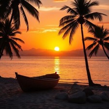 Digital Picture of Beautiful sunset in lake art printable file