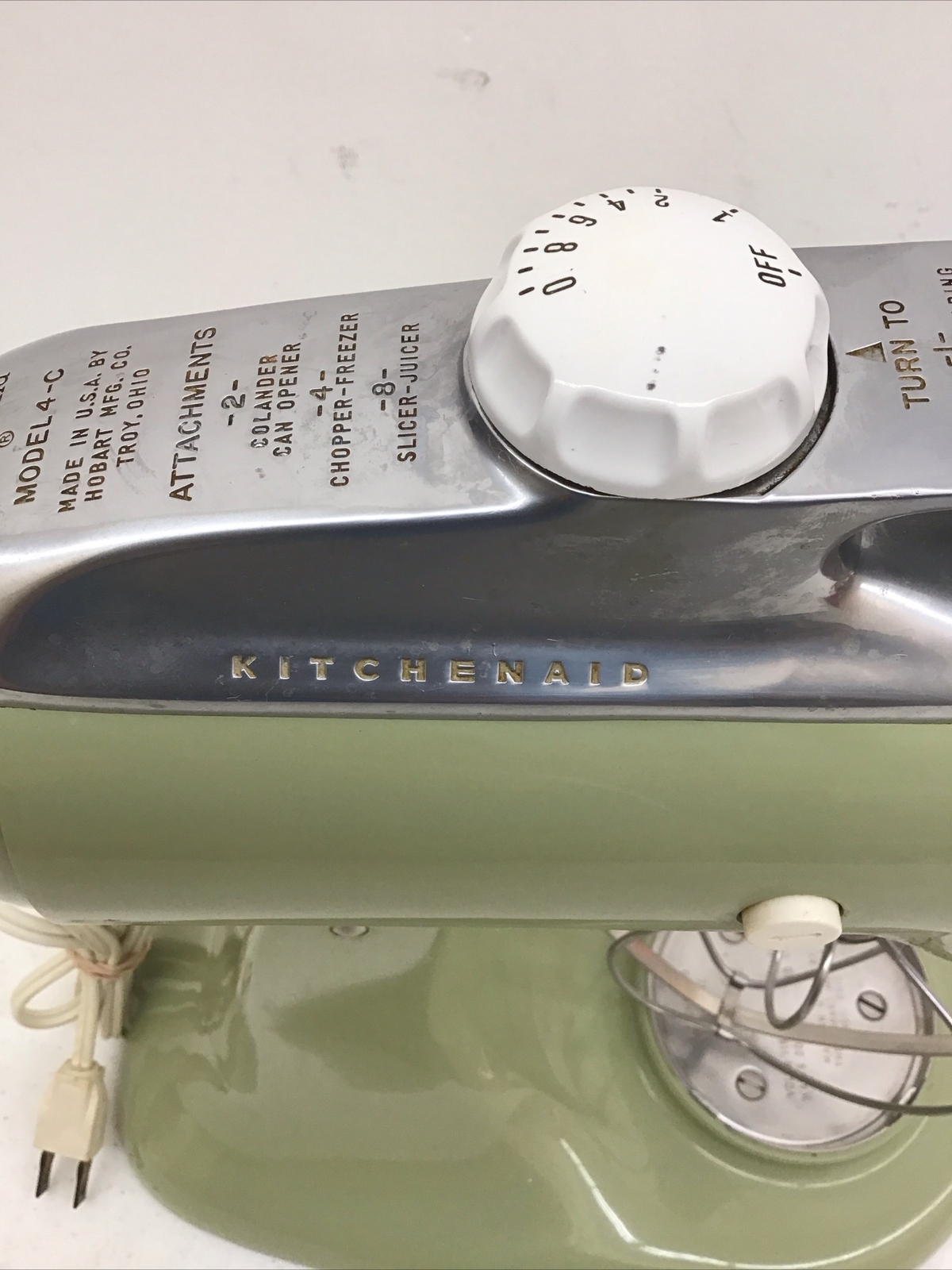 Vintage Kitchenaid 10 Speed Mixer Model 4C Missing Bowl Works eBay