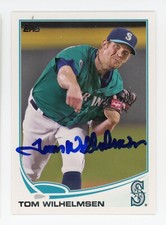 SIGNED BASEBALL CARD AUTO SEATTLE MARINERS TOPPS 2013 TOM WILHELMSEN #402
