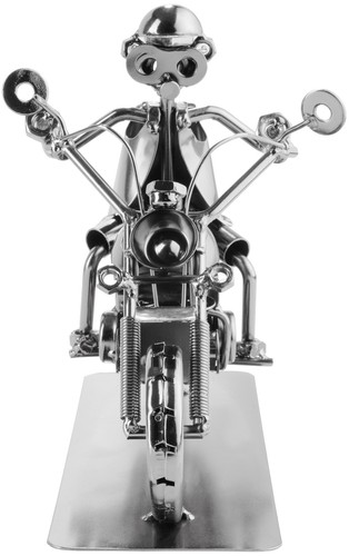 Motociclista scultura dadi e bulloni BRUBAKER - Figura in ferro fatta a mano uomo in metallo - Foto 2 di 9