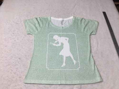 Litographs Nancy Drew T-Shirt Damen S grün weiß Kurzarm Rundhals