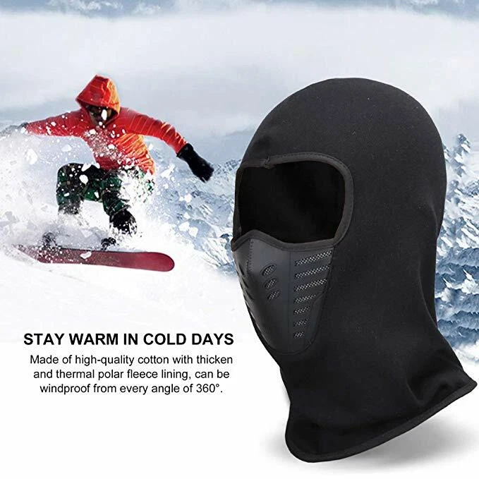 Halloween Balaclava Full Face Mask Anti-Saliva Cover Fleece Cap Skiing Cycling - Image 4 of 4