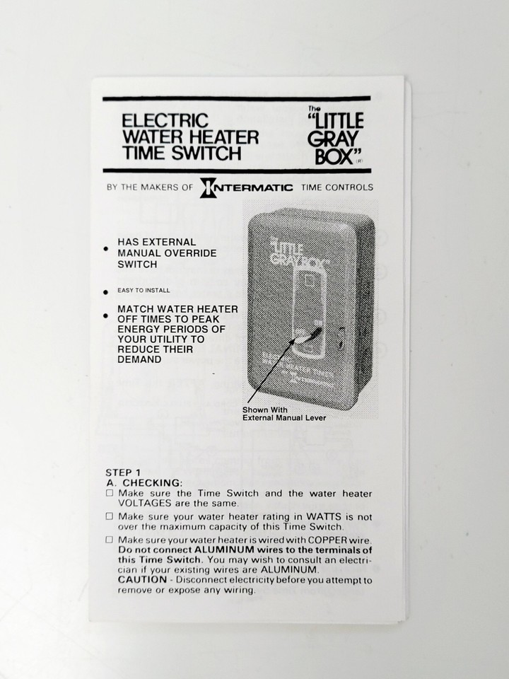Intermatic WH40 Electric Mechanical Water Heater Time Switch The Little