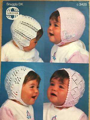 SIRDAR C425 STRICKMUSTER BABY MÜTZEN MÜTZEN ALTER 3 - 9 MONATE DK