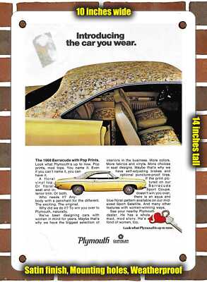 Metal Sign - 1969 Plymouth Barracuda Sport Coupe - 10x14 Inches