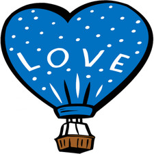 30 Custom Blue Love Balloon Personalized Address Labels