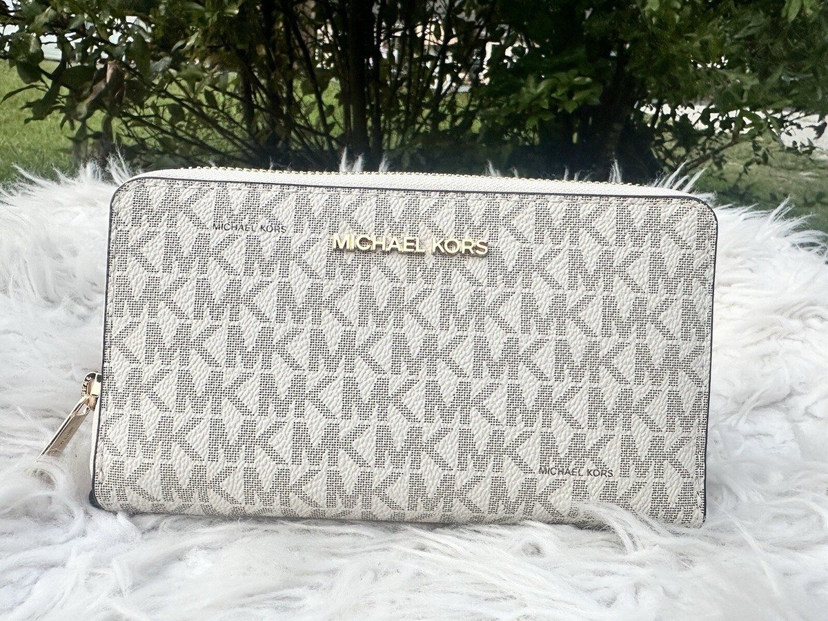 Michael Kors Jet Set Large Travel Flat Phone Case Wallet Zip Wristlet Vanilla | eBay Michael Kors Jet Set Large Travel Flat Phone Case Wallet Zip Wristlet Vanilla | eBay