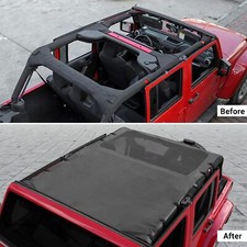 Mesh Sunshade Bikini Anti-uv Top Cover For Jeep Wrangler Jk 2007-18 Black Parts Mesh Sunshade Bikini Anti-uv Top Cover For Jeep Wrangler Jk 2007-18 Black Parts
