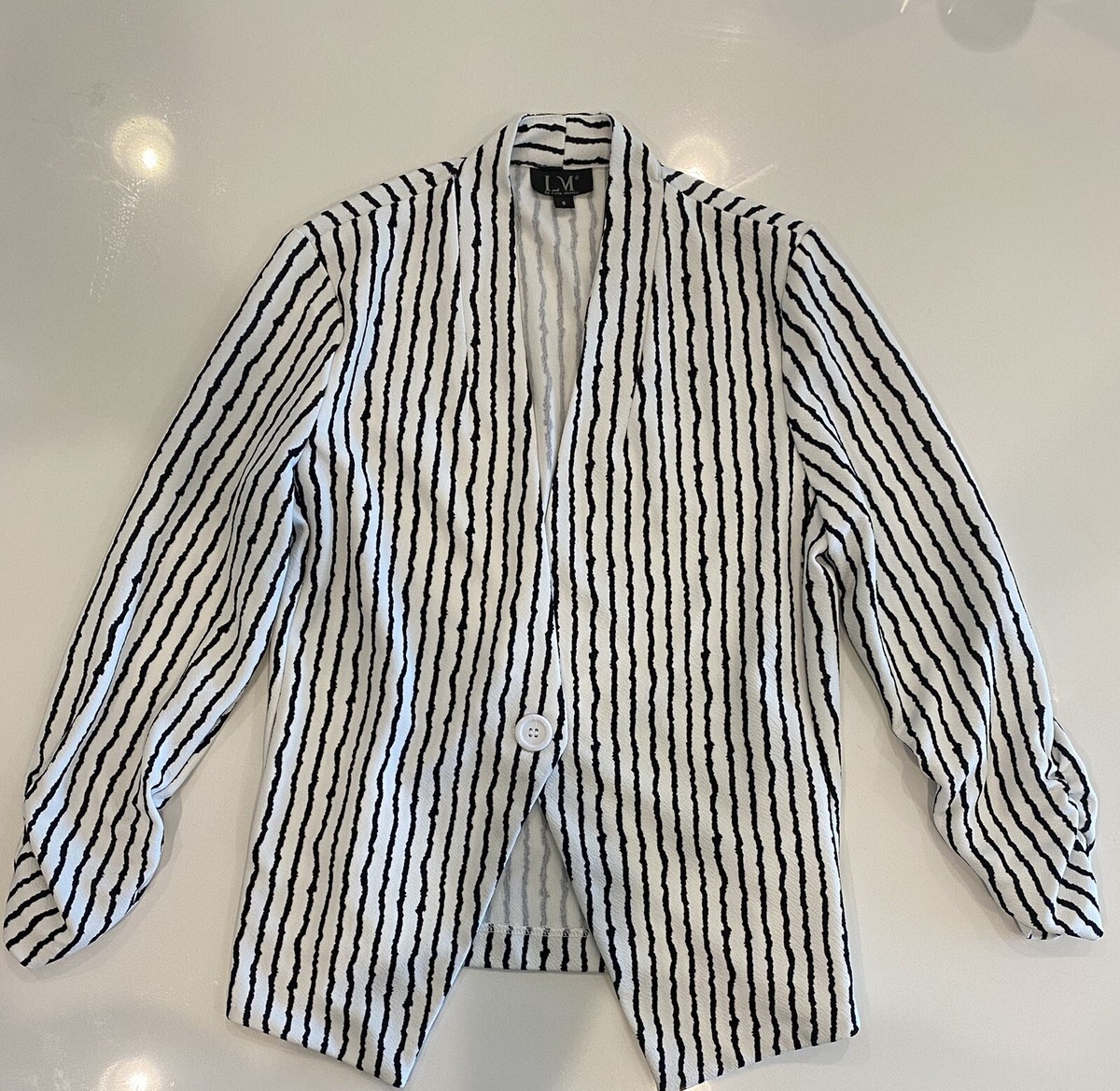 LM by Lola Morena Womens stripe white/black Jacket | eBay