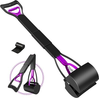 Foldable Pooper Scooper with Long Handle Pet Waste Pick Up Tool