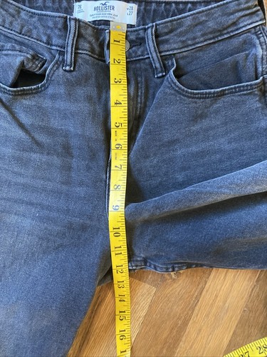 Hollister Size 7R 28W 27L Curvy Ultra High Rise Mom Jeans Faded Black Raw Hem - Picture 4 of 7