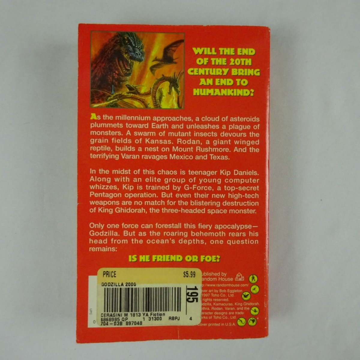 Godzilla 2000 by Marc Cerasini 1997 Random House Paperback | eBay