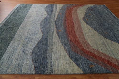 Abstract Modern Gabbeh Kashkoli Area Rug 8'x10' Wool Handmade Dining Room Carpet - Picture 9 of 12