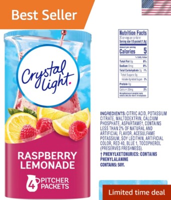 Refreshing Sugar-Free Drink Mix - Raspberry Lemonade, 4 Pitcher Serving Pack