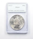 1923 Peace Silver Dollar MS64 PCGS Rattler *7952