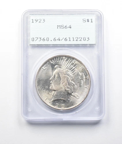 1923 Peace Silver Dollar MS64 PCGS Rattler *7952