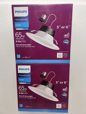 2-Philips 65W 5/6'' Retrofit 5'' or 6'' Downlight DAYLIGHT 5967531U3