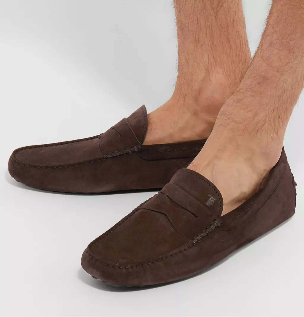 Mens tods brown suede driving loafers size 8 | eBay