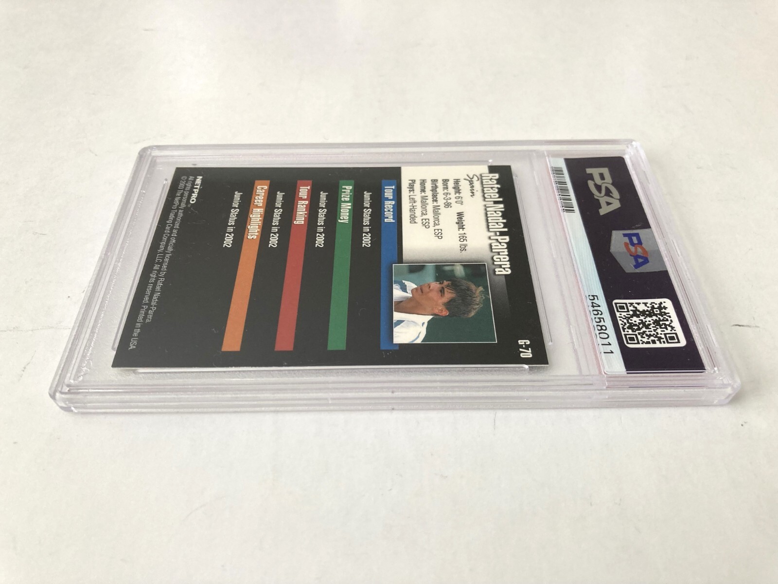 2003 NETPRO GLOSSY RAFAEL NADAL #G70 RC PSA 9 view 6