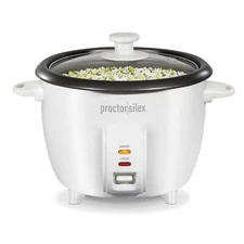 Proctor Silex Electric Rice Cooker Steamer 10 Cups Cooked Easy One Touch Cont...
