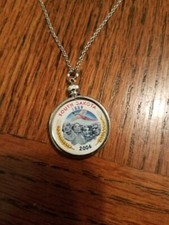 South Dakota Colorized State Quarter Necklace Pendant 22" Chain W/ 2" Extension