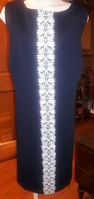 Chaps Woman Navy with White Lace Trim Dress Size 22W  NWT