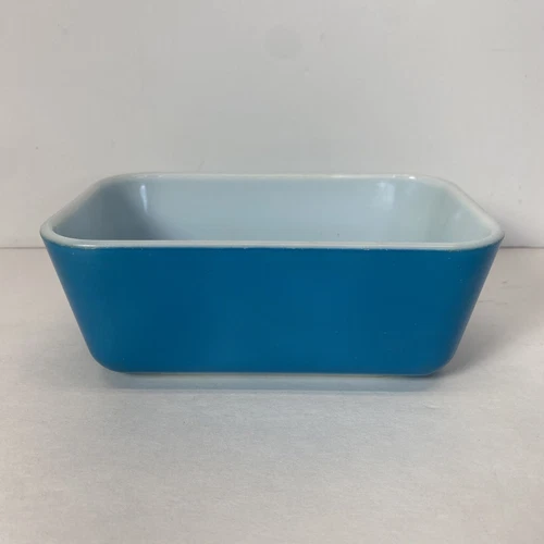Vintage Pyrex Primary Color Blue 502 Rectangle Refrigerator Dish No Lid