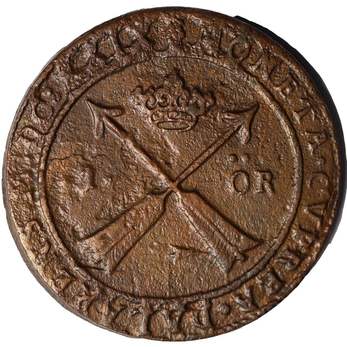 Sweden 1629 1 ore King Gustavus Adolphus - large heavy copper coin