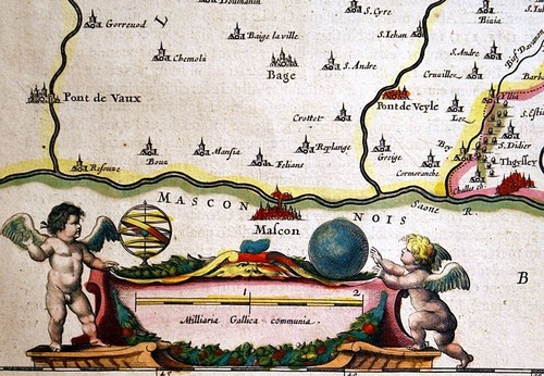 c. 1635 MAPA ORIGINAL BLAEU DE LA REGIÓN VINÍCOLA DE DOMBES, FRANCIA - COLOR ORIGINAL A MANO - Imagen 6 de 7