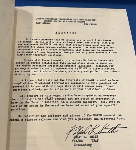 US Air Forces in Europe - Informationsbroschüre England 40er Jahre Lager Kilmer sehr guter Zustand - Bild 2 von 5