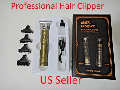 Men Professional Cordless Hair  Trimmer Zero Gapped T-Blade Clipper 07 US Seller